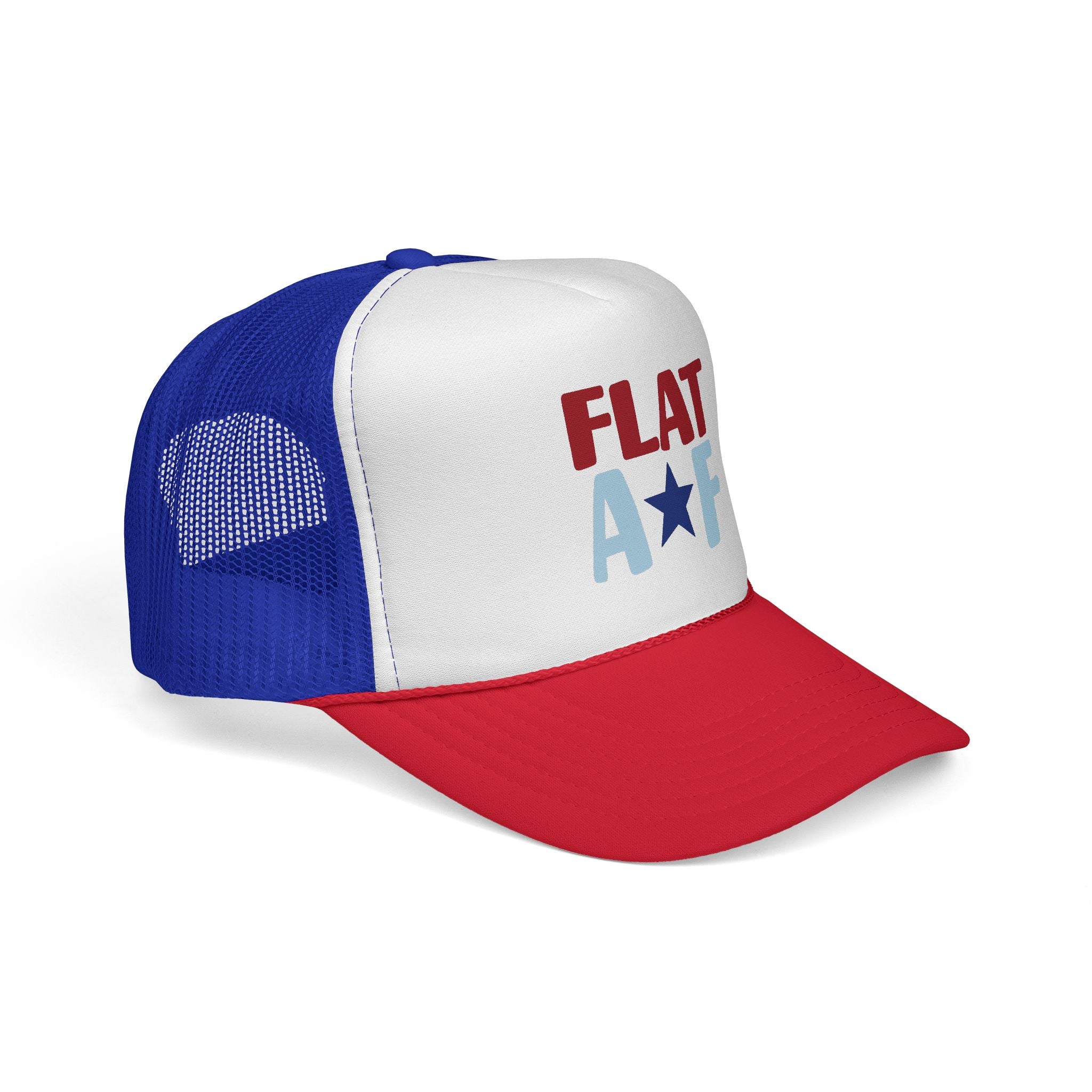Flat AF Trucker Cap - Red, White & Blue