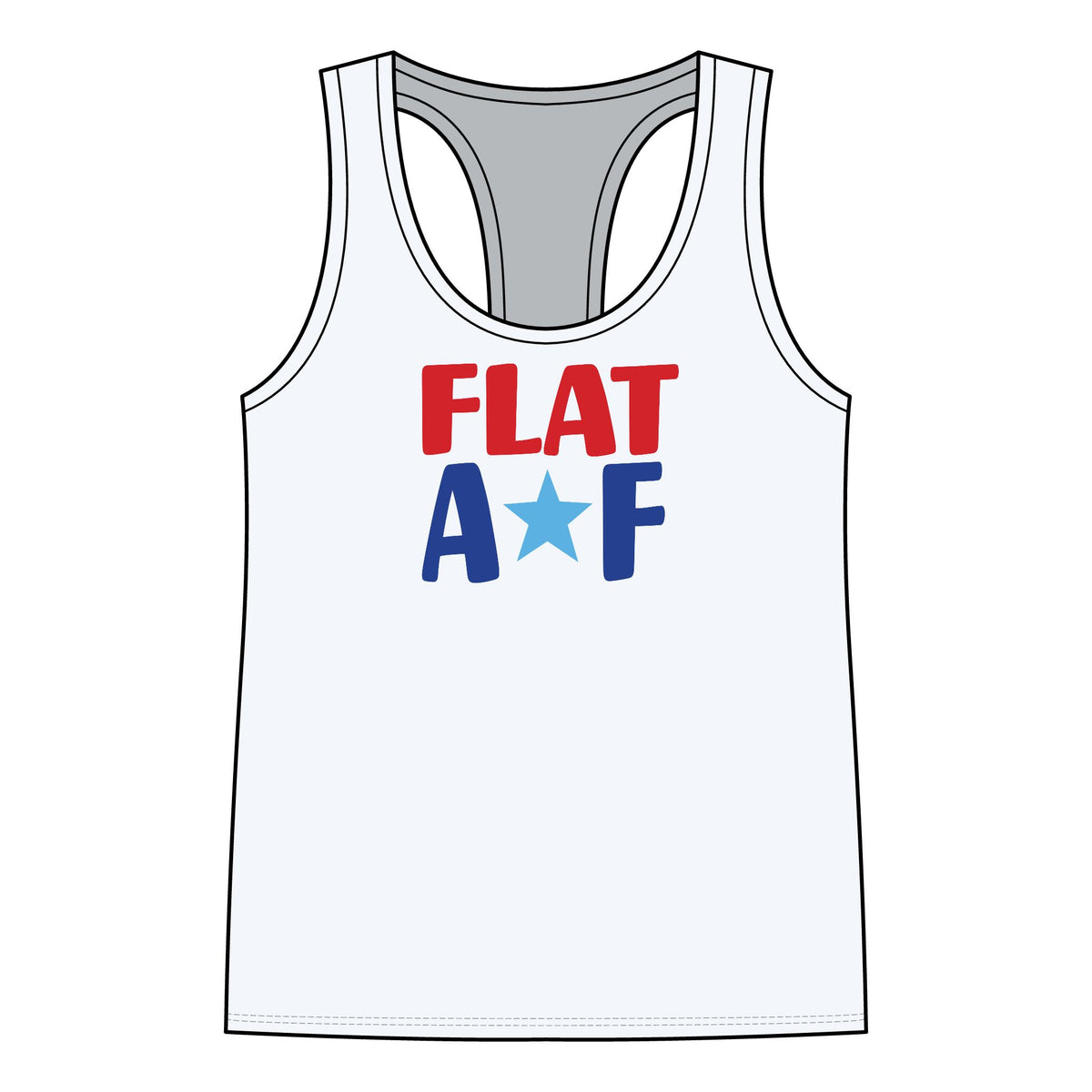 Flat AF Tank - Red White & Blue