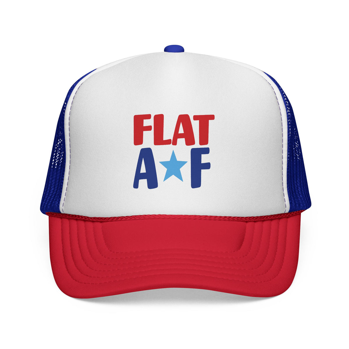 Flat AF Trucker Cap - Red, White & Blue