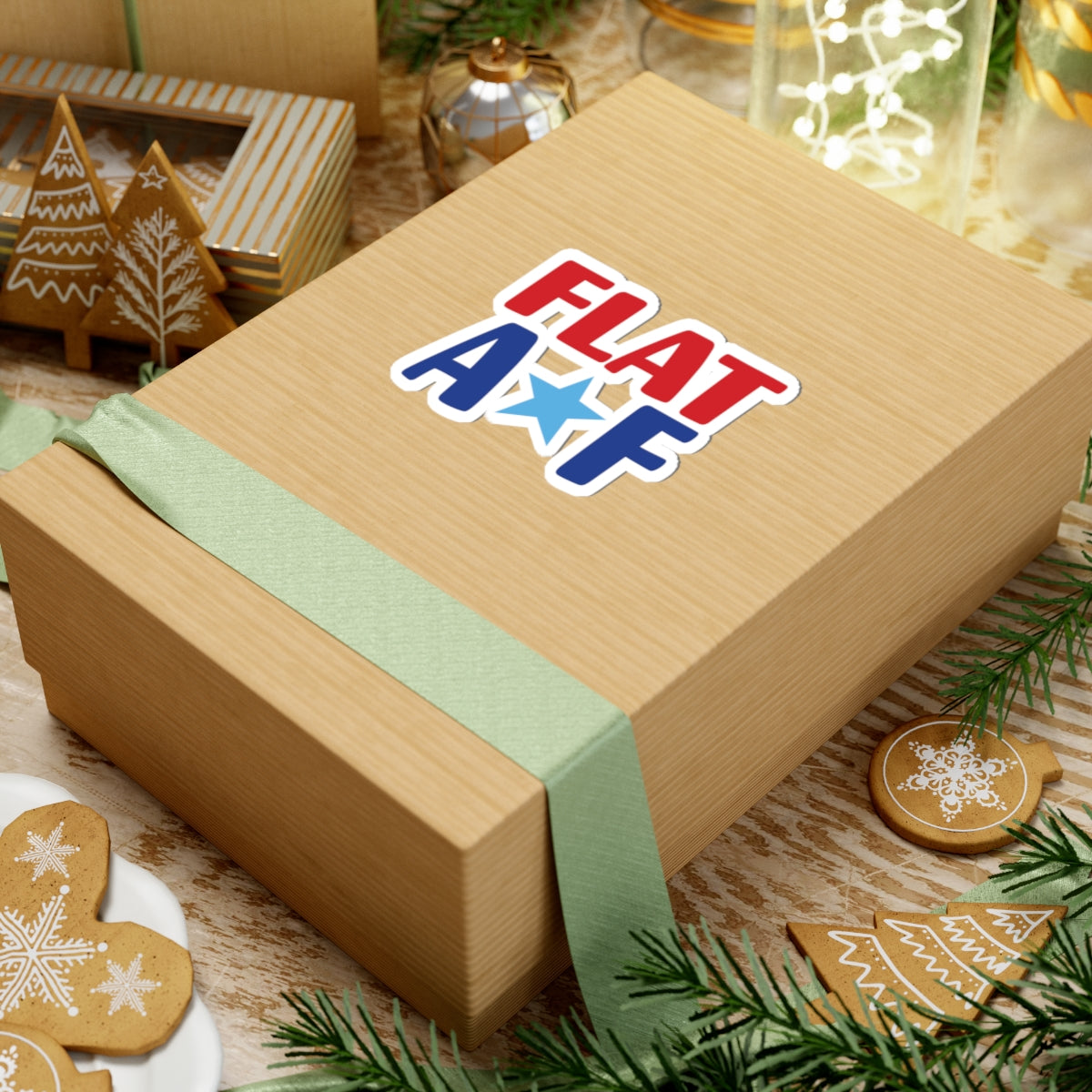 Flat AF Stickers - Red White & Blue