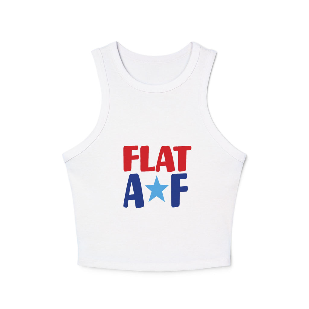 Flat AF Cropped Tank Top - Red White & Blue