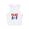 Flat AF Cropped Tank Top - Red White & Blue